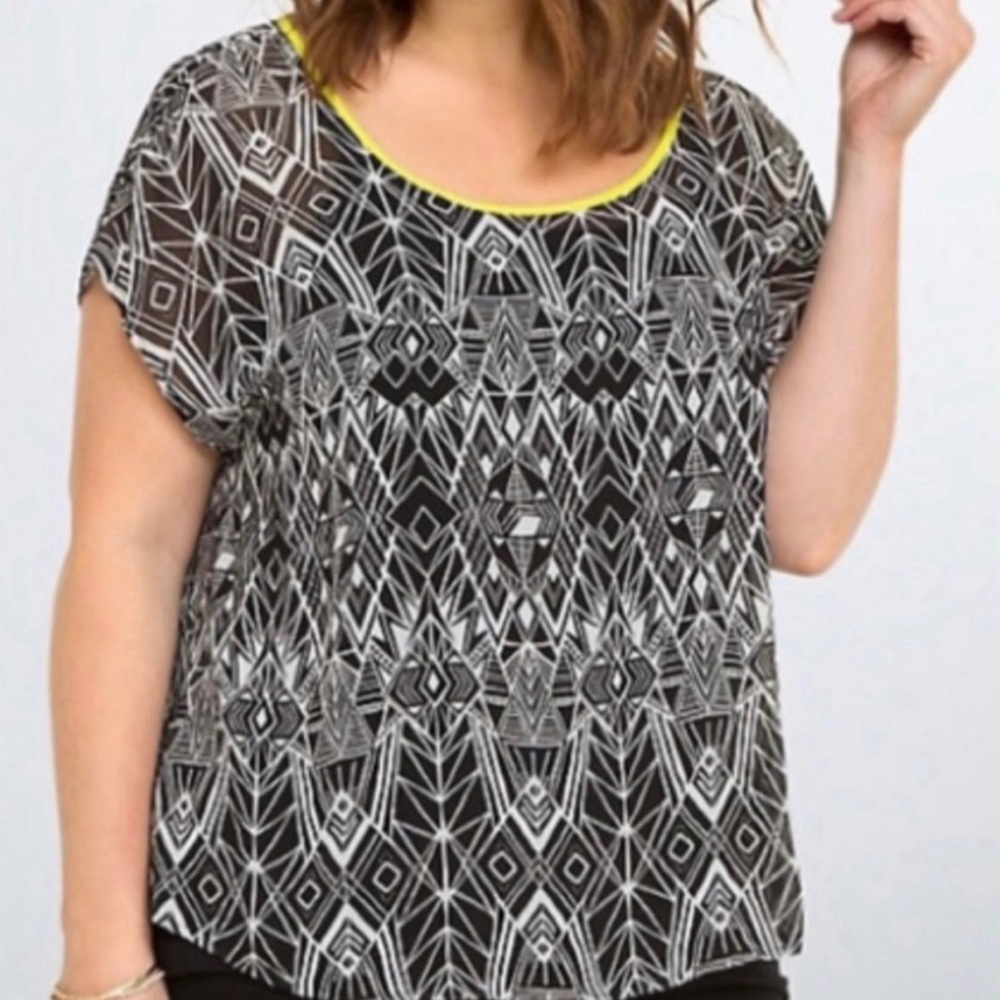 TORRID Geometric Open Back Top